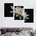 thumbnail image 4 of Nawypu  Zen Canvas Wall Art Lotus Flower Canvas Painting Black and White Floral Pictures Modern Meditation Frame Ready to Hang 12''x16''X3 Panels, 4 of 4