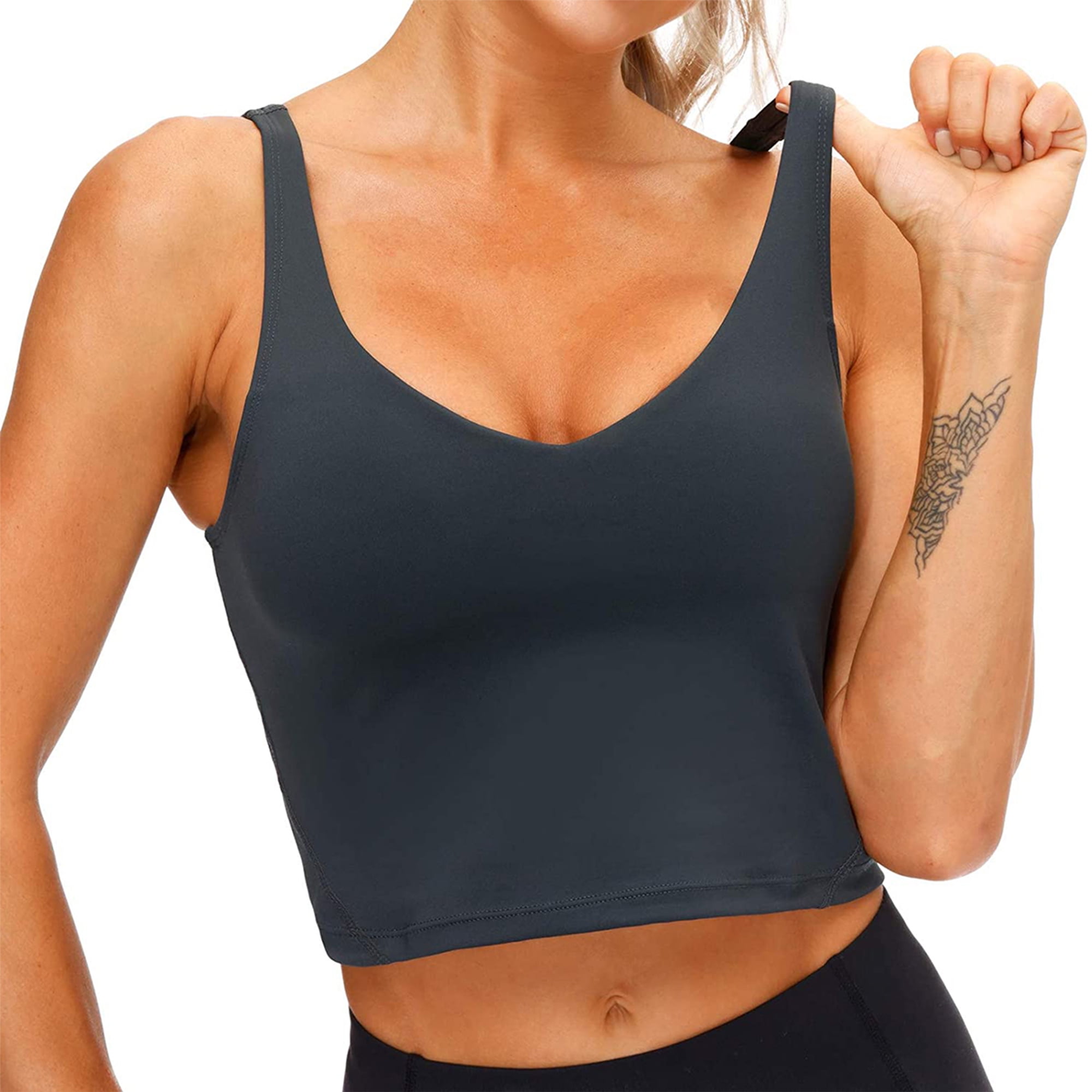 Women's Deep V-neck Sports Underwear Non Steel Ring Running Fitness Yoga  Bras Padded Tank Tops Vest Bralette Crop Top Brassiere – the best products  in the Joom Geek online store