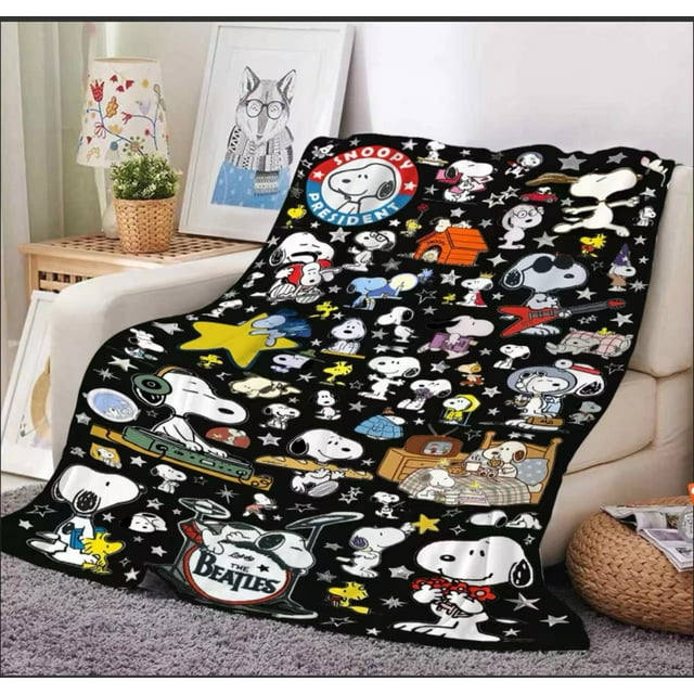 Cute Cartoon Snoopy Flannel Blanket Lunch Break Sofa Decoration Blanket