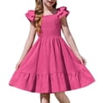 thumbnail image 1 of Vestido Arshiner rosa intenso para fiesta de cumpleaños de niñas, tallas 5-6, 1 of 6