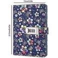 thumbnail image 2 of Pu Leather Diary With Lock, A5 Size Diary With Combination Lock Password Journal Locking Personal Diary (silver), 2 of 5