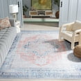 thumbnail image 3 of SAFAVIEH Arizona Phelim Floral Machine Washable Area Rug, Rust/Navy, 9' x 12', 3 of 13