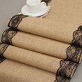 thumbnail image 2 of mmirethe Hessian Burlap Ribbon Lace Rustic Wedding Party Decoration Centre Table Runner Black, 2 of 6