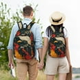 thumbnail image 5 of Picia Ink Style Bald Eagle Printed Canvas Daypack - Stylish and Durable Vintage Compact Backpack - Class, Work, Travel, or Laptop Bookbag,Organized Compartments-Small, 5 of 6