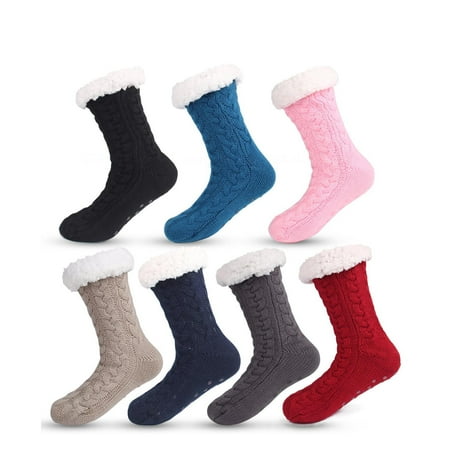 

Gespout Winter cotton socks velvet warm Christmas socks in autumn and winter dispensing non-slip home floor socks popular slippers and socks one size 35-42 7PCS One yard [35-42]