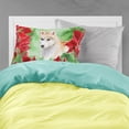 thumbnail image 2 of Siberian Husky Poinsettas Fabric Standard Pillowcase, 2 of 2