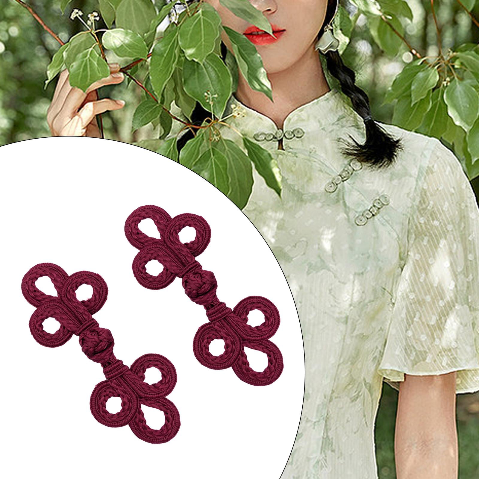GUOOL 2 Pairs Chinese Knot Frog Buttons Traditional Decorative