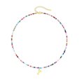 thumbnail image 1 of Kkkded Collier de Perles Colorées Style Bohème Pendentif Alphabet Collier Ajustable - pour Femmes et Filles, Personnalisé, 1 of 7