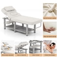 thumbnail image 5 of Pro Heavy Duty Stationary Massage Treatment Table,Salon Beauty Facial Bed Adjustable Backrest with Open-Chest,Headrest Metal Frame PU Leather for Spa,Tattoo,Esthetician(White), 5 of 23