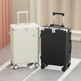 thumbnail image 4 of Valise de Voyage Mode avec Porte-Gobelet, Bagage à Roulettes, Chariot, Roue Universelle, Bagage Cabine, Valise d'Embarquement 20 Pouces Rose, 4 of 6