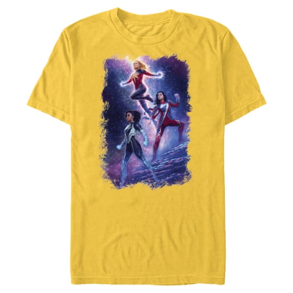 Marvel Studios The Marvels Captain Marvel Monica Ms. Marvel - Short Sleeve Blended T-Shirt for Adults - Customized-Yellow