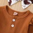 thumbnail image 5 of Baby Girls Long Sleeve Romper and Flared Trousers Clothing Sets Brown 12-18 Months, 5 of 9