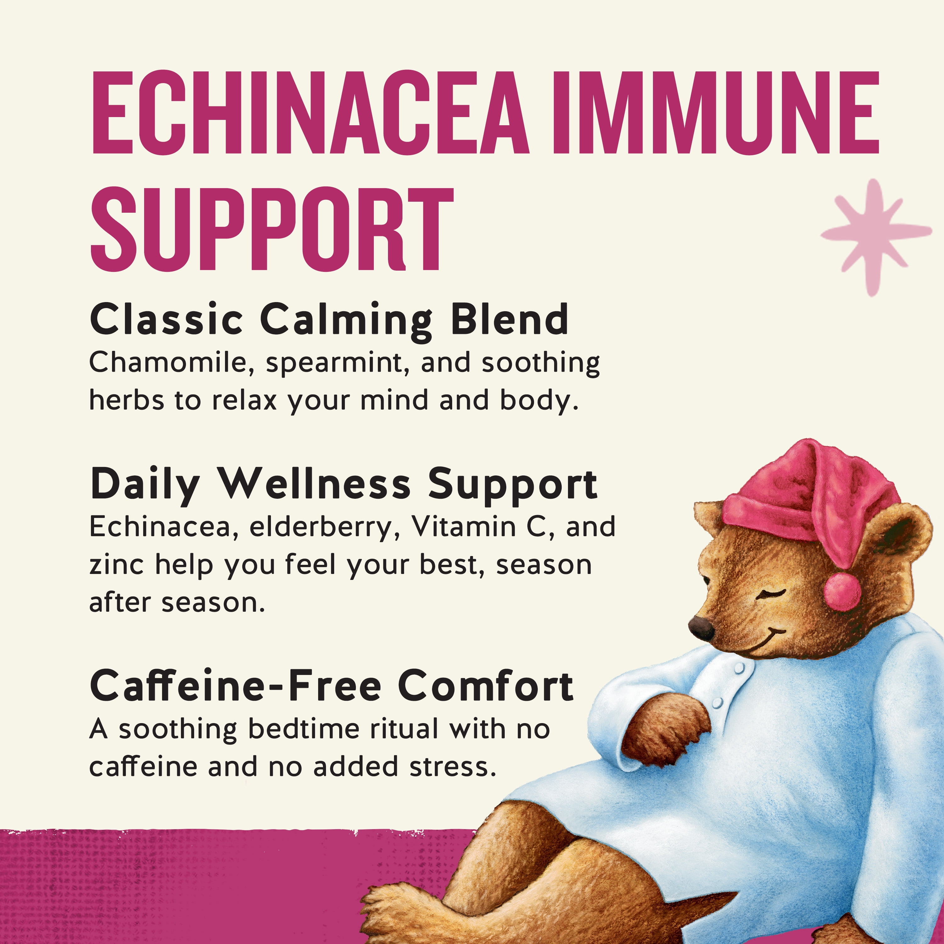 (4 pack) Celestial Seasonings Sleepytime Wellness Echinacea Immune Support Herbal Tea Bags (20 Count)