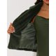 thumbnail image 5 of Chaqueta corta de pelaje sintético esponjoso de manga larga con cuello de muesca para mujer INSPIRE CHIC, XS, verde ejército, 5 of 7