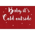 thumbnail image 4 of Old Glory Mens Christmas Baby it's Cold Outside Script Snowflakes Long Sleeve T Shirt, 4 of 6