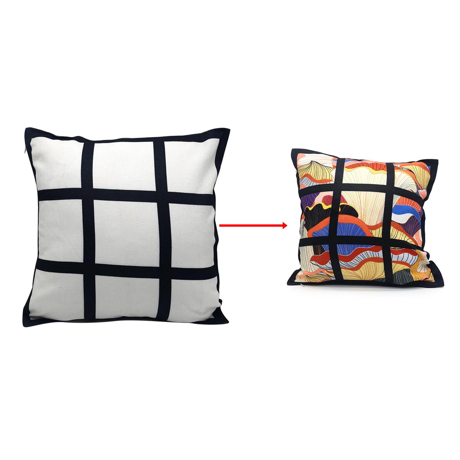 5 Pack Sublimation Pillow Cases 18x18, 9 Panel Blank Polyester Pillow  Covers with Invisible Zipper