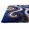 thumbnail image 4 of HR HANDCRAFT RUGS, Electric shag Rug 5X7 for Living Room Decor 2021 Rug Trends Bright Modern Swirls Pattern, 3-D Hand Curved Shaggy Rug Electric Blue/Gray/Silver, 4 of 7