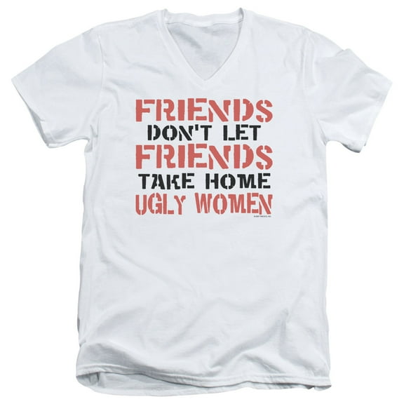 - Friends...Ugly Women - Slim Fit V Neck Shirt - XX-Large