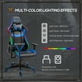 thumbnail image 3 of Vinsetto Gaming Chair with RBG LED Lights and Adjustable Seat Height, Blue, 3 of 9