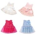 thumbnail image 4 of Summark Spring and summer girls sleeveless suspender dress princess dress, children's bow elegant embroidery lace princess dress cotton ball dress, cute lace short skirt dress, 4 of 6