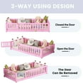 thumbnail image 4 of Miniyam Twin Size Toddler Floor Bed with with Safety Guardrails, Pink, 4 of 8