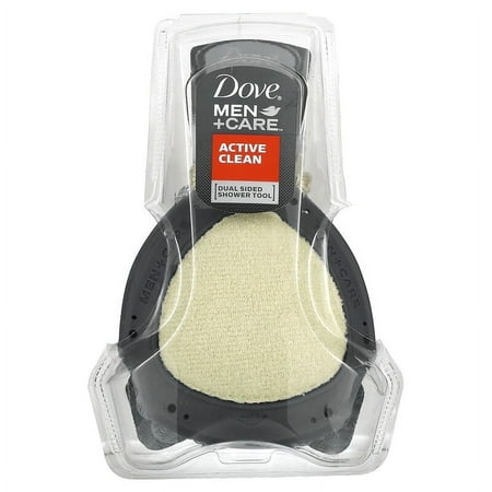 Dove, Men + Care, Active Clean, Dual Sided Shower Tool, 1 Sponge Pack of 4