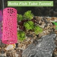 thumbnail image 3 of Unique Bargains Betta Fish Tube Tunnel Betta Cave Tube Tunnel with Holes Betta Fish Tube House Rose Red, 3 of 7