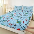 thumbnail image 3 of Feelyou Hunting and Fishing Twin Sheet Sets, Cartoon Pike Fish Twin Fitted Sheet, Teens Kids Boys Girls Flat Sheet, Ultra Soft Bedroom Decor, 3-Piece, 3 of 7