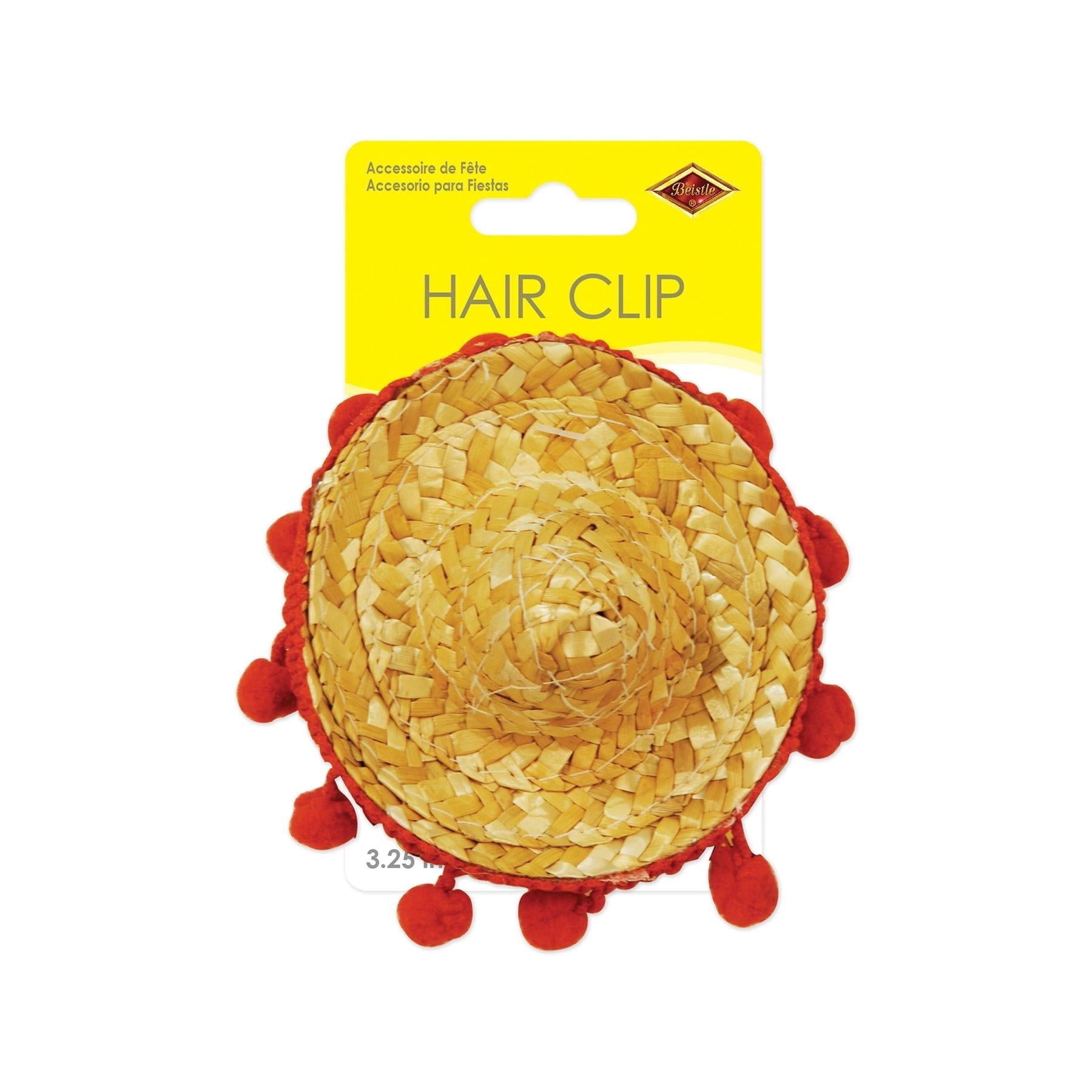 12 Pack Bulk Fiesta Sombrero Hair Clip