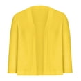 thumbnail image 3 of Penkiiy Women's 3/4 Sleeve Cropped Cardigan Sweater Elegant Shrugs for Women L Yellow, 3 of 5