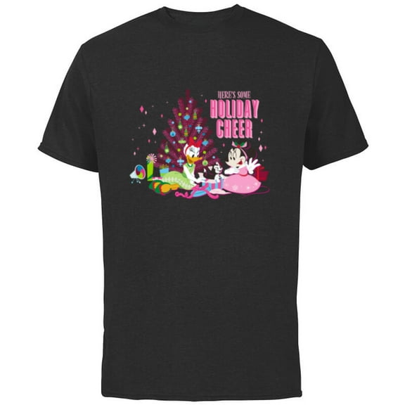 Disney Mickey & Friends Minnie & Daisy Holiday Cheer - Short Sleeve Cotton T-Shirt for Adults - Customized-Black