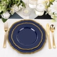 thumbnail image 3 of 60pcs Plastic Plates - Disposable Dinnerware with Rim Heavy-duty .25 Dinner Plates for Party Wedding, 3 of 7