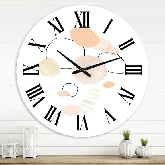 Designart 'Watercolour Stains' Shabby Chic Wall Clock