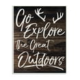 thumbnail image 2 of The Stupell Home Decor Collection Go Explore The Great Outdoors Antlers Distressed Wood Wall Art, 2 of 3