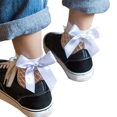 

Yinguo Women Ruffle Fishnet Ankle High Socks Mesh Lace Fish Net Short Socks