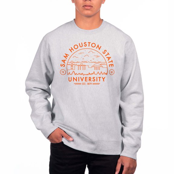 Men's Uscape Apparel Gray Sam Houston State Bearkats Premium Heavyweight Crew Neck Sweatshirt