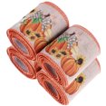 thumbnail image 4 of 4 Rolls Thanksgiving Wired Ribbons Fall Theme Decorative Ribbons DIY Gift Box Ribbons, 4 of 9
