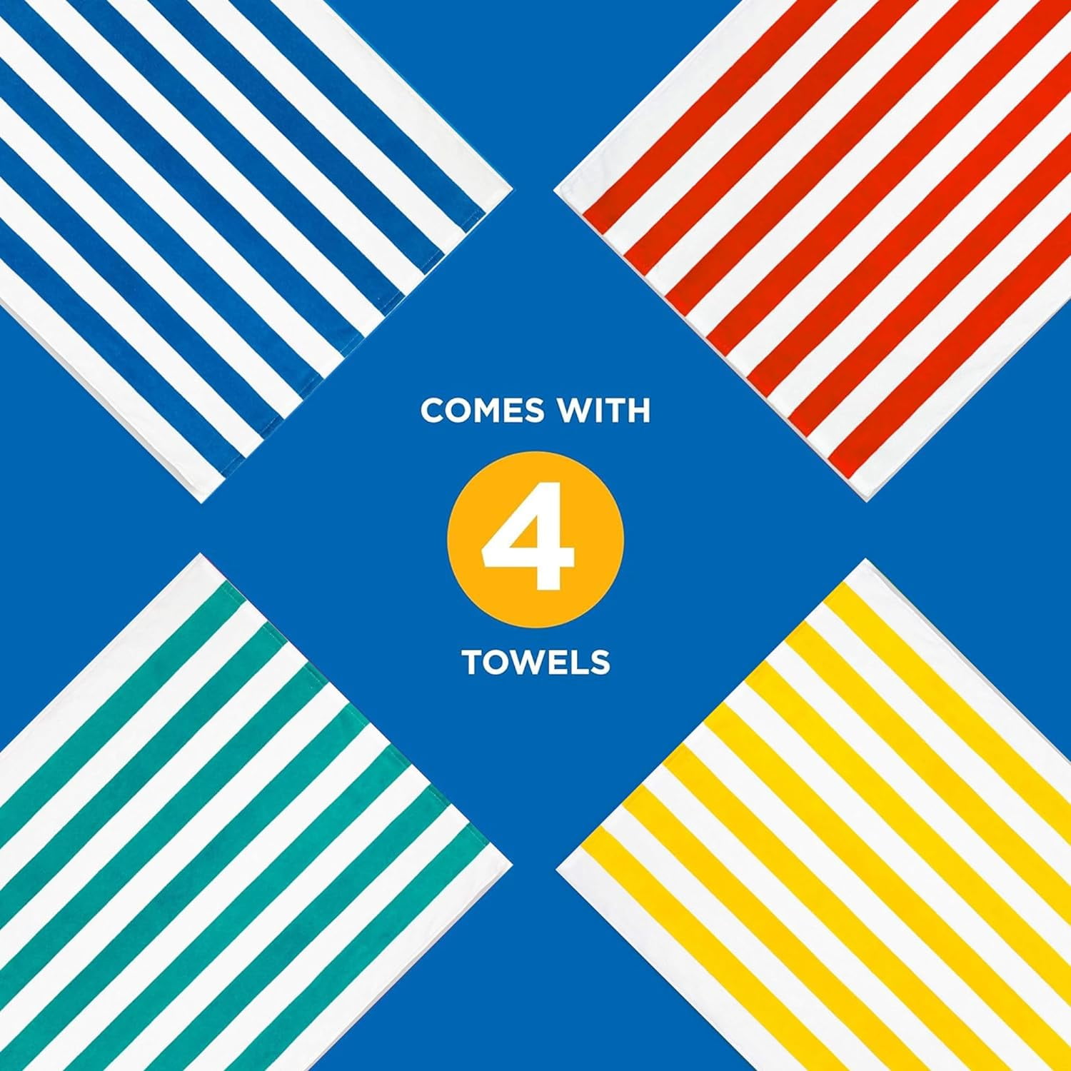 Kaufman - Bright Colored Beach Towels | 100% Cotton Oversized Large Beach Towel | Cabana Striped Towels for Beach/Pool/Hot Tub | Lightweight Velour Beach Towels Set | 30" x 60" | 12 Pack