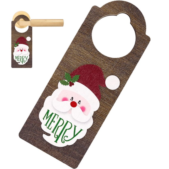 Xmas Door Handle Decoration Cartoon Christmas Sock Santa Claus Holiday Decor Door Handle Hanging Pendant for Home