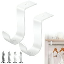 LAMIRO 2 Pcs Closet Rod Brackets Heavy Duty Metal Wall Mount Rod Brackets with Screws Closet Pole Support for Living Room Bedroom Shelf Office(1.5 Inch)