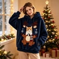 thumbnail image 2 of Christmas Reindeer Pet Carrier Hoodie, Teddy Dog Pocket Sweatshirt with Head Window for Women, 2 of 7