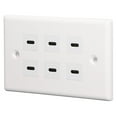 thumbnail image 3 of USB Receptacle Outlet, White Appearance USB Outlet Plug 6 Ports  For Home For Business For Office, 3 of 8