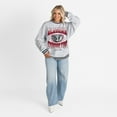 thumbnail image 3 of Women's Gameday Couture Ash Alabama Crimson Tide Oversized Fade Route Ringer Stripe Sweatshirt, 3 of 6