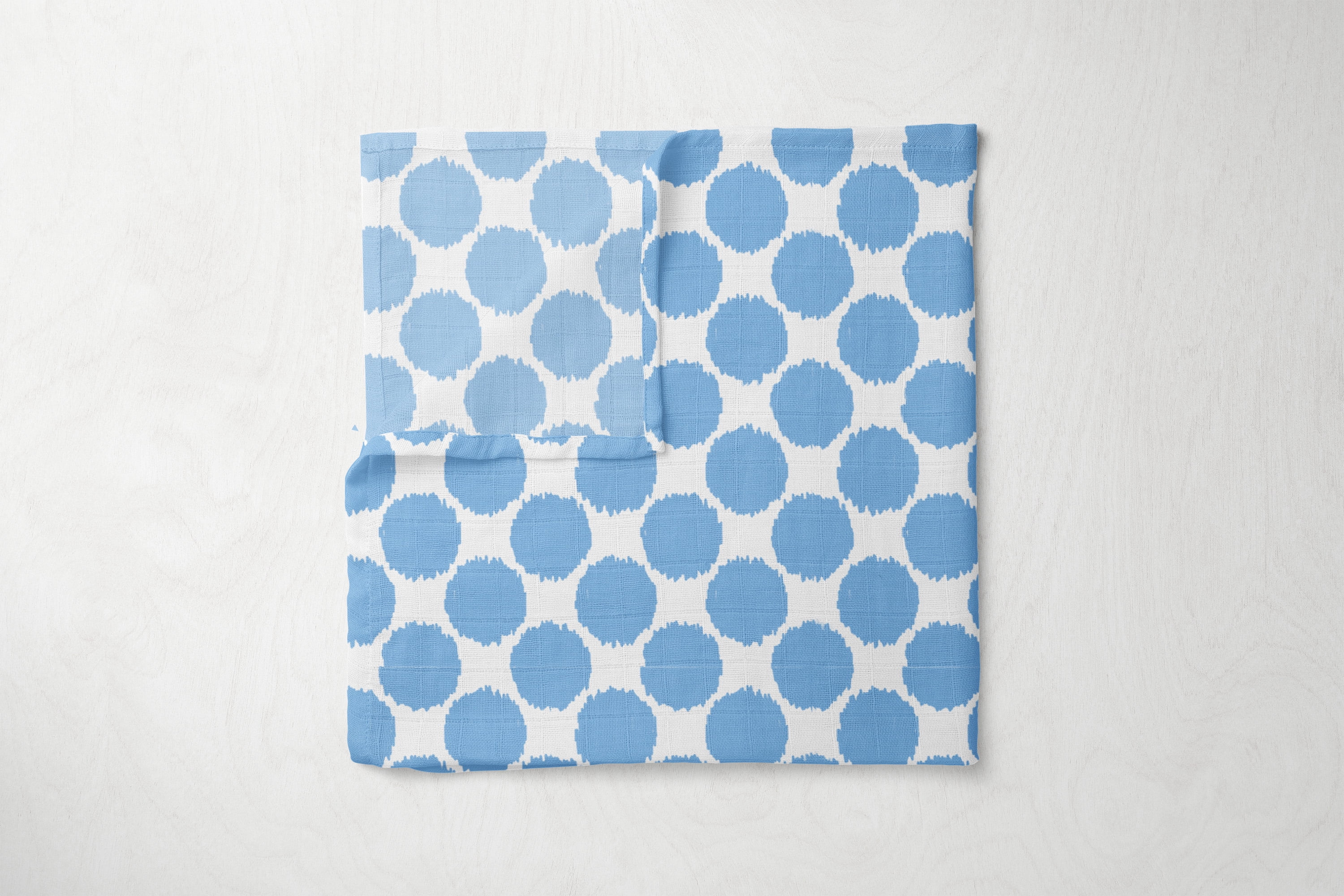 Bacati Ikat Zebra & Dots 4 Piece Crib Bedding Set with 2 Muslin Swaddling Blankets, Blue/Gray