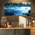thumbnail image 1 of Beautiful Blue River in Forest - Oversized Landscape Canvas Art, 1 of 3