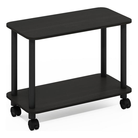 Pemberly Row Turn-N-Tube Rectangle End Table with Casters in Espresso