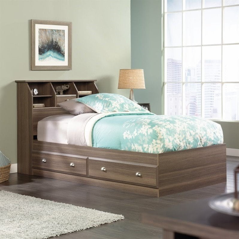 Sauder Shoal Creek Twin Mates Bookcase Bed In Diamond Ash Qty