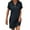 Navy, variant on NXMZXB Summer Dresses for Women 2025 Casual Button V Neck Roll up Short Sleeve Tunics Beach Sundress Trendy A Line Ribbed Mini Work T Shirt Dress Khaki S