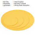 thumbnail image 4 of Uxcell 4" 6" 8" 10" Round Plant Coasters Felt Reversible Pad Mat, Yellow 16in1 Set, 4 of 5