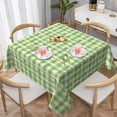 thumbnail image 6 of Square Tablecloth 52 x 52 Inch, Watercolor Green Checkered Square Table Cloth Spillproof Soil Resistant Table Covers Cloth Table Cover for Restaurant, Picnic, Indoor and Outdoor Dining, 6 of 8